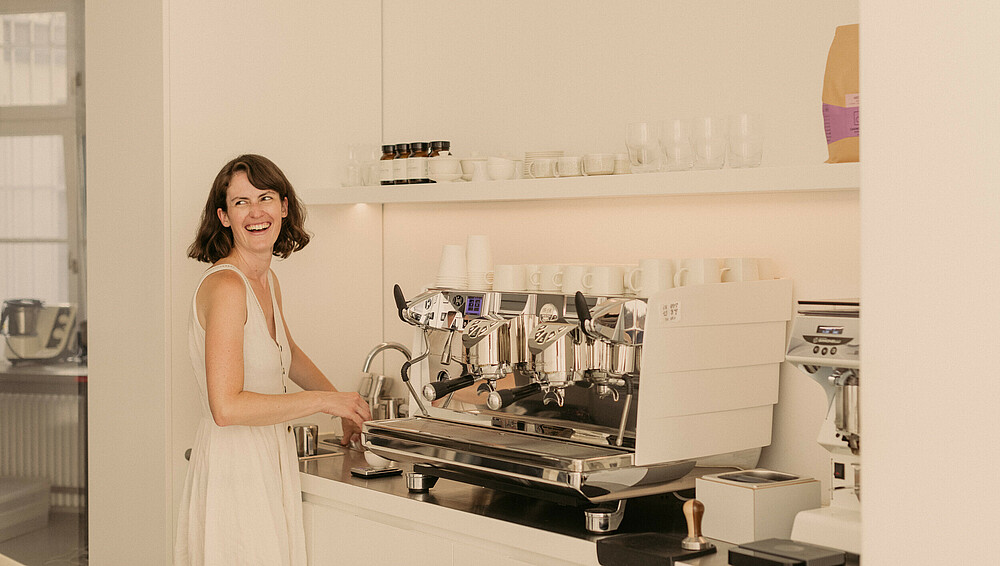 Ruth in her cafe at Linienstraße 54