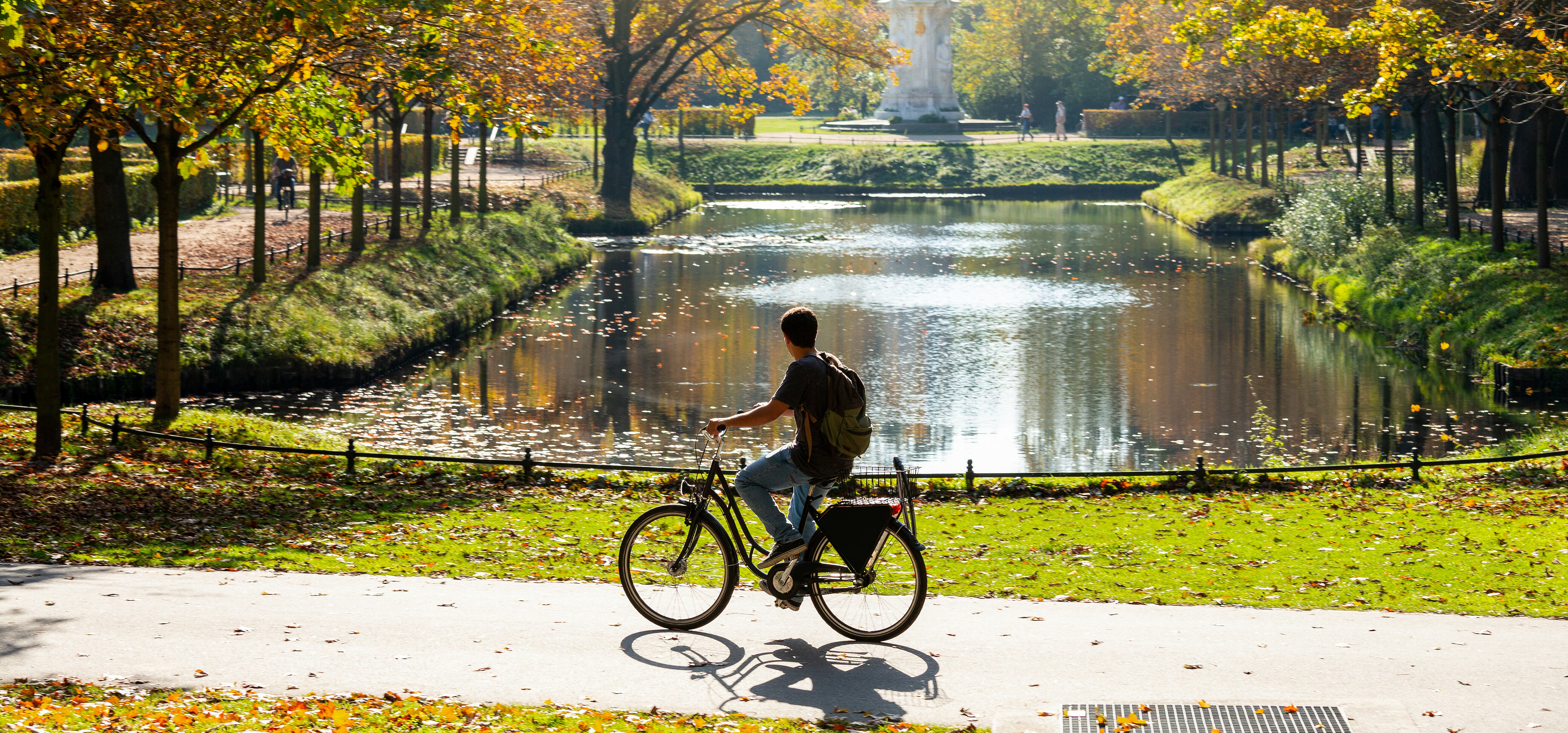 Riding a pushbike in a Berlin park