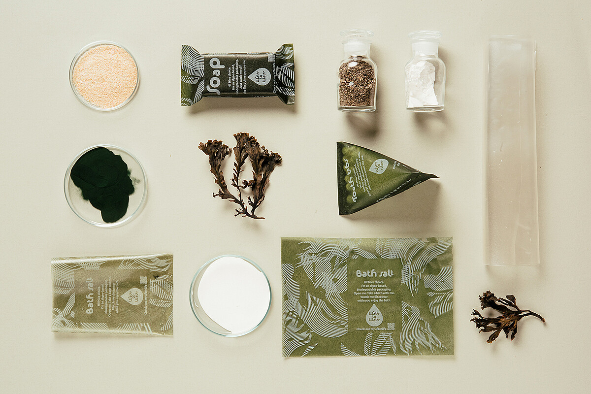 Modern packaging made of bio-degradable materials.