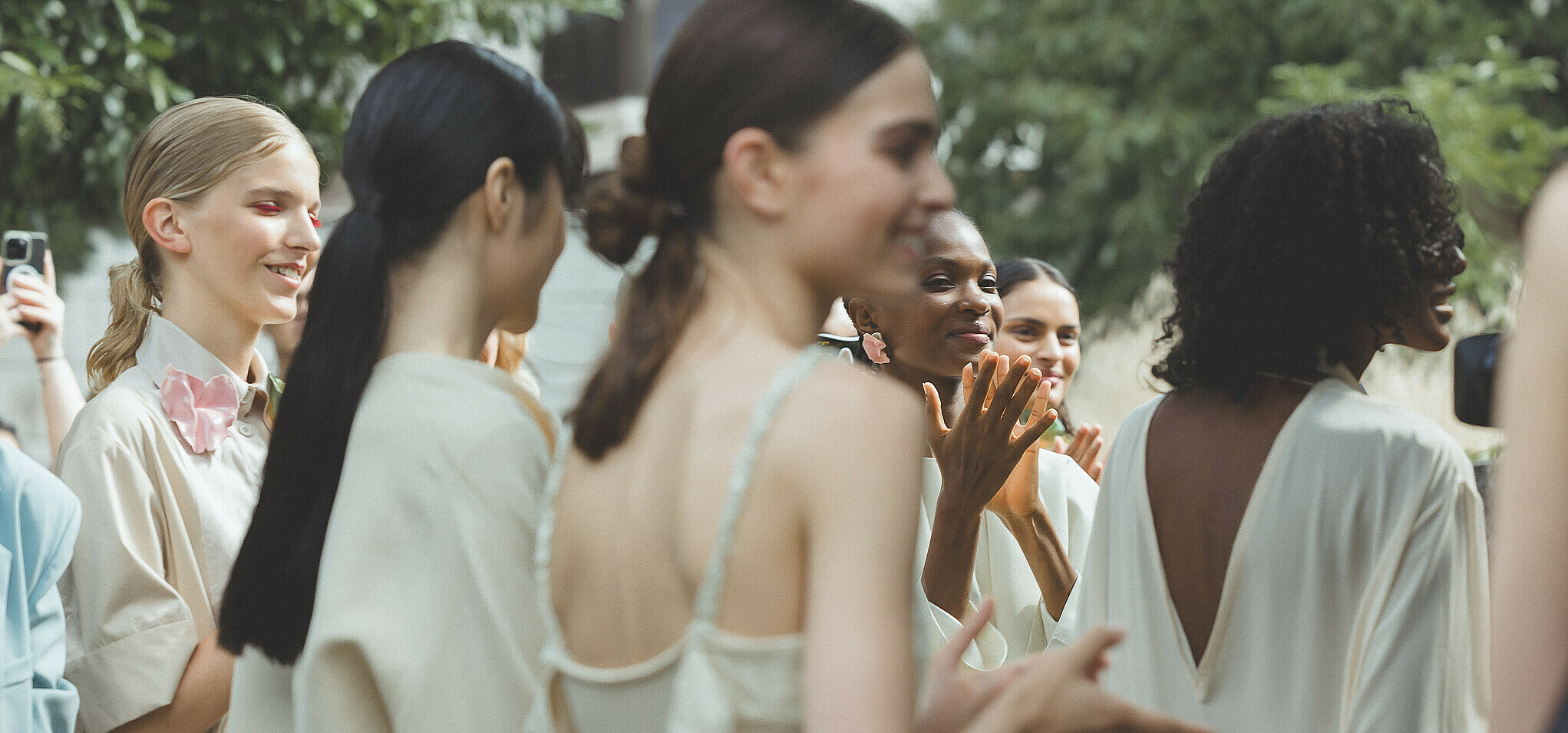 Waiting to taxi – models ready for the runway at Berlin Fashion Week