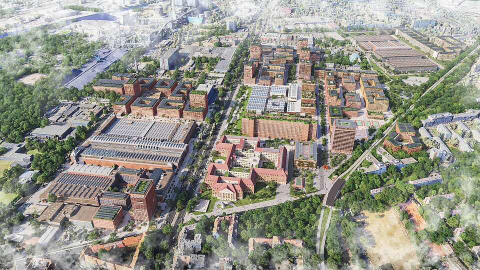 Visualization of the Siemensstadt Square development project