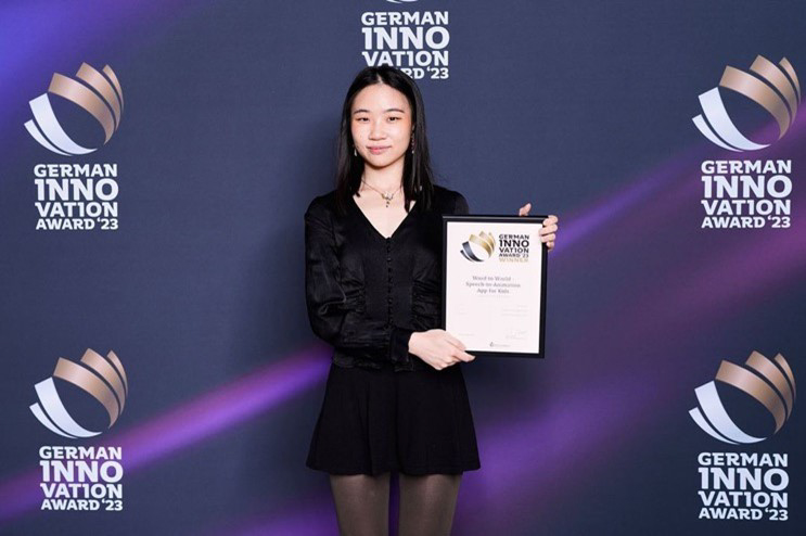 Xinyue Yang, founder of Capybara Technologies, at the German Innovation Award 2023